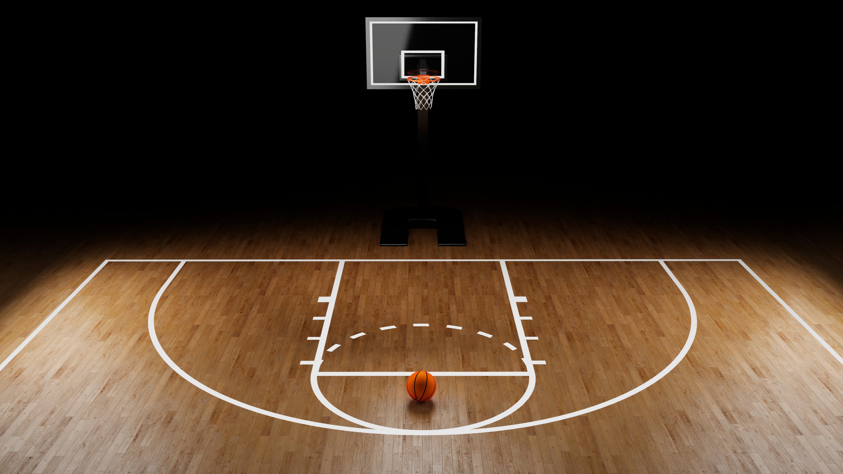 Basketball Arena with basketball ball